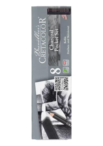 Chacoal Drawing Set Kömür Çizim Seti 8'li Metal Kutu 46008
