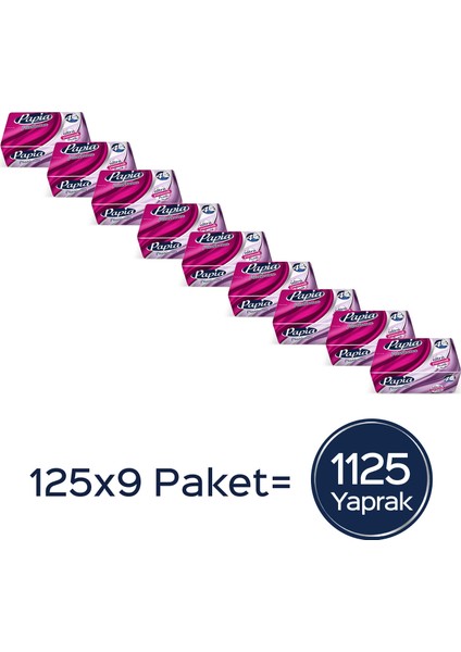 Platinum Pratik Mendil 1125 Yaprak (9 Paket x 125 Yaprak)