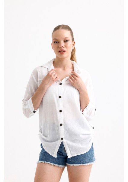 Beyaz Klasik Gömlek fırsatları