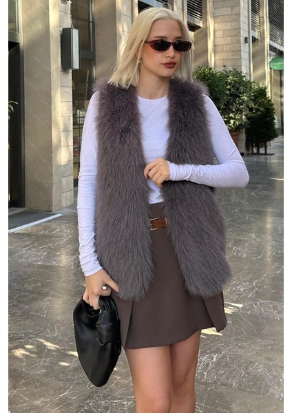 Füme Yumuşak Doku Astarlı Kadın Yelek MG2238 fiyatları