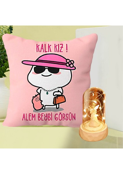Kalk Kız Alem Beybi Görsün Yastık & Melek Fanus