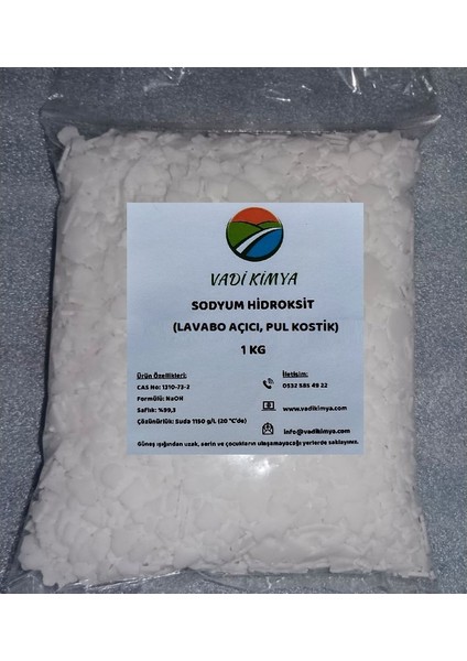 Sodyum Hidroksit Payet Pul Kostik Lavabo Açıcı 1 kg