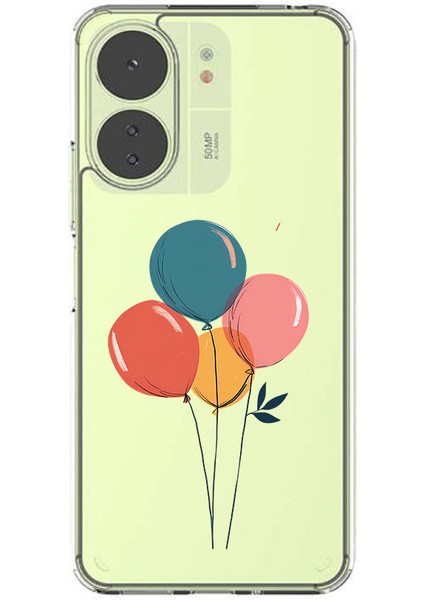 Poco C65 Uyumlu Parti Balonları Desenli Silikon Kılıf