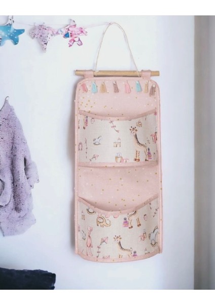 Anne Bebek 2 Cepli Askılı Düzenleyici, 20*44 cm Pembe Renk fiyatları