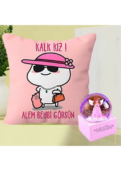 Kalk Kız Alem Beybi Görsün Yastık & Meleğim Işıklı Kar Küresi