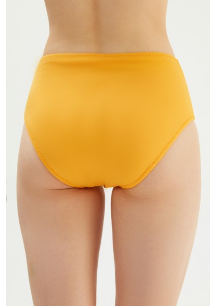 2514 Hardal Yüksek Bel Drapeli Bikini Altı modelleri