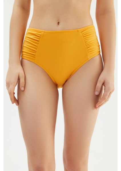 2514 Hardal Yüksek Bel Drapeli Bikini Altı fırsatları