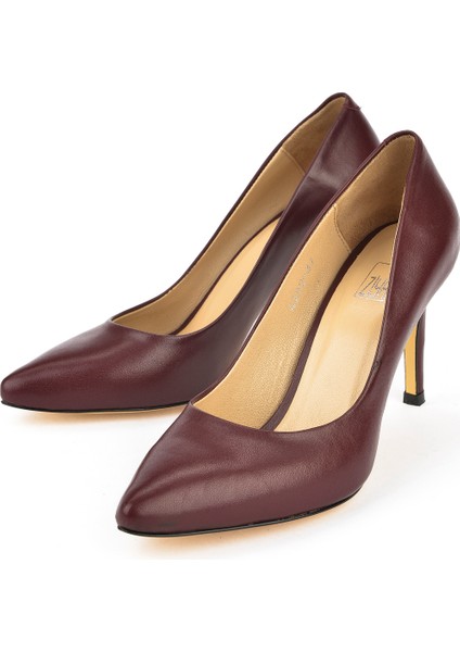 Kadın Deri Topuklu Ayakkabı 1431030Z4292 Bordo indirimleri