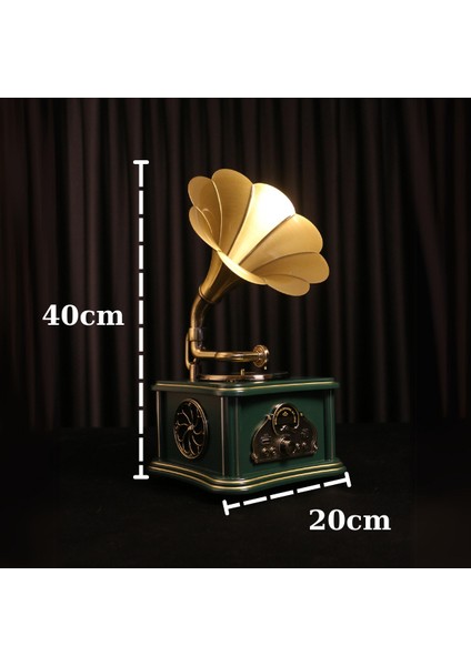 Md-88 Dekoratif Bluetooth Gramofon Black 220*200*400mm