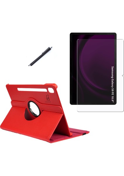 Samsung Galaxy Tab S9 Fe SM-X510 Kılıf Birebir Uyumlu Dönebilen Kılıf + Ekran Koruyucu + Kalem