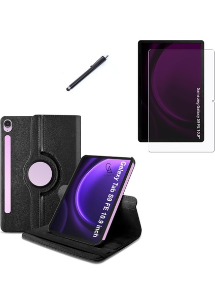 Samsung Galaxy Tab S9 Fe SM-X510 Kılıf Birebir Uyumlu Dönebilen Kılıf + Ekran Koruyucu + Kalem