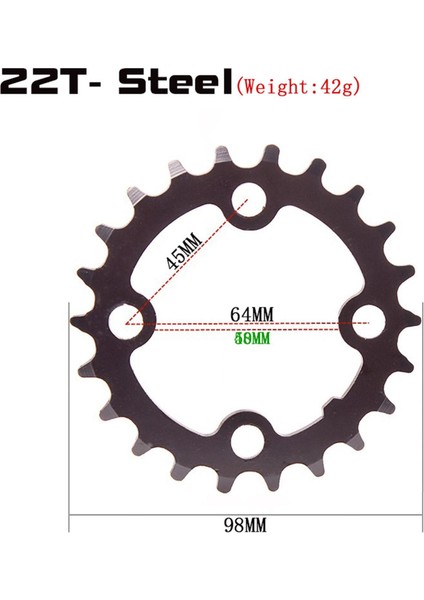 Dağ Yol Dar Geniş Aynakol Dişlisi 104 Bcd Yuvarlak Tek Zincir 22T (Yurt Dışından) fırsatları