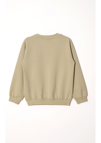 Vision Baskılı Erkek Çocuk Haki Renk Eşofman Takım modelleri