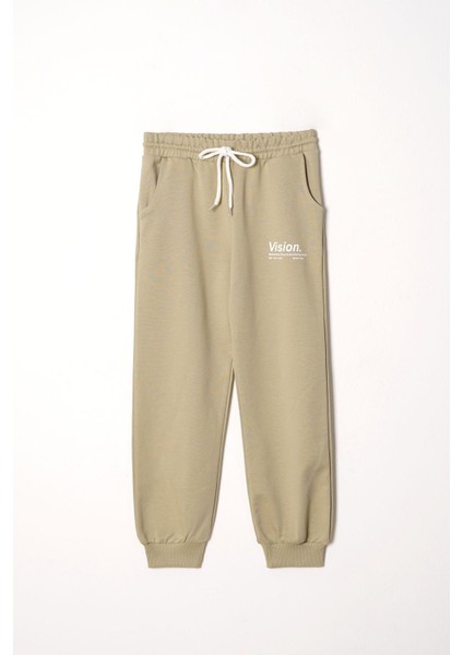 Vision Baskılı Erkek Çocuk Haki Renk Eşofman Takım fırsatları