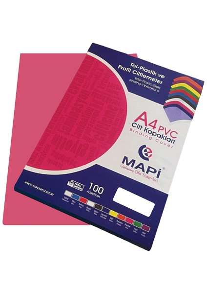 A4 Pvc Opak Cilt Kapak Pembe 100'lü