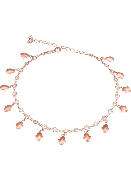 Fatma Ana Eli Zirkon Taşlı Gümüş Kadın Ayak Halhal modelleri