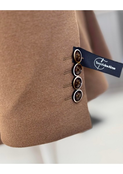 Italyan Stil Slim Fit Sivri Yaka Erkek Ceket Camel T13210 indirimleri