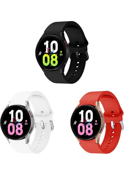 Samsung Galaxy Watch 5 Seri 40 mm 44MM Pro 45 mm Uyumlu Kavis Tasarımlı 3lü Set Silikon Kordon