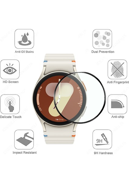 Samsung Galaxy Watch 7 40MM ile Uyumlu Ekran Koruyucu Nano Esnek Cam Tam Kaplayan Ppm