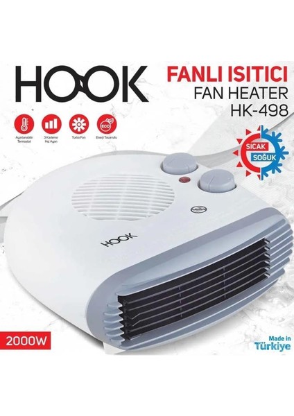Hook Fanlı Yatık Turbo Ayak Isıtıcı Masa Altı Isıtıcı SICAK/SOĞUK-498