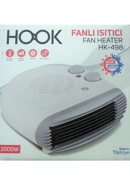Hook Fanlı Yatık Turbo Ayak Isıtıcı Masa Altı Isıtıcı SICAK/SOĞUK-498