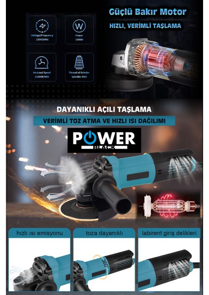 Avuç Içi Taşlama Makinası 125 mm Devirsiz