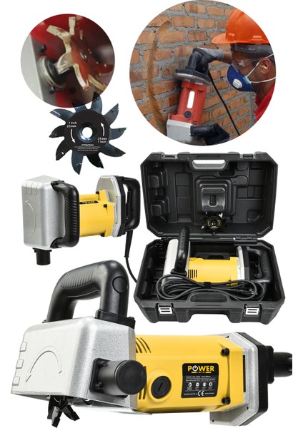Elektrikli Duvar Oluk Makinesi - Kanal Açma Kesme Yerleştirme - 32 mm 3200 Rpm 2000 Watt