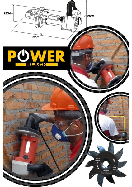 Elektrikli Duvar Oluk Makinesi - Kanal Açma Kesme Yerleştirme - 32 mm 3200 Rpm 2000 Watt fiyatları