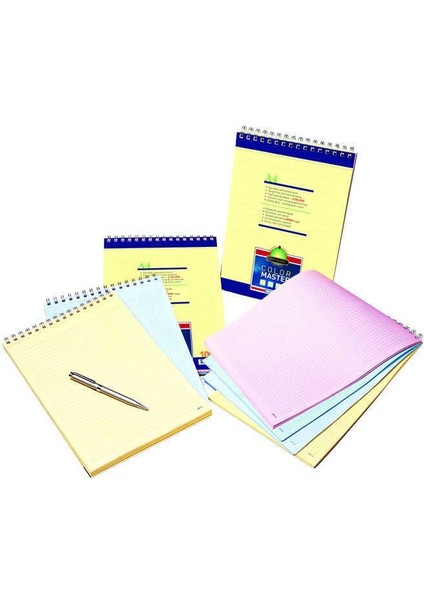 Color Master Spiralli Bloknot Karton Kapak Kareli A4 100 Yaprak