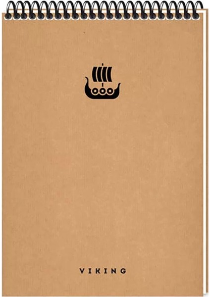 La Plume Viking 17 x 24 cm Bloknot Kraft Kapak 60Yaprak Çizgili Üstten Spiralli 145491 99