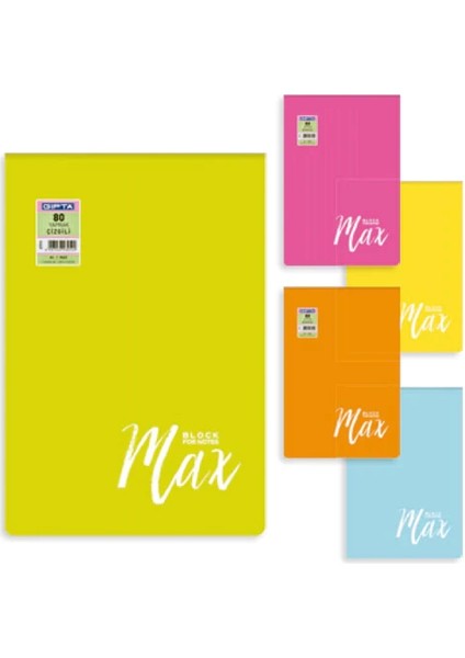2790 Max Block Plastik Kapak Bloknot A4 Çizgili 80 Yaprak