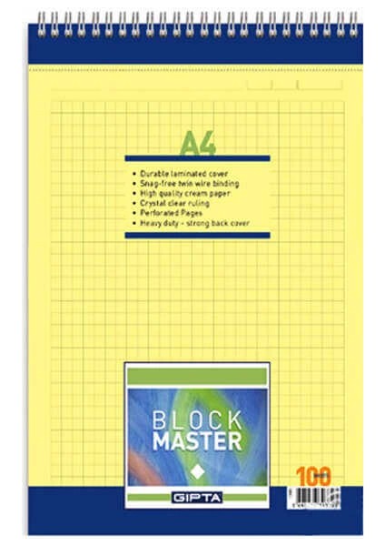 Block Master Spiralli Kareli Bloknot A4 100 Yaprak fiyatları