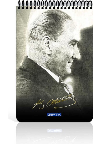 Atatürk Spiralli Karton Kapak Bloknot A4 100 Yaprak Çizgili