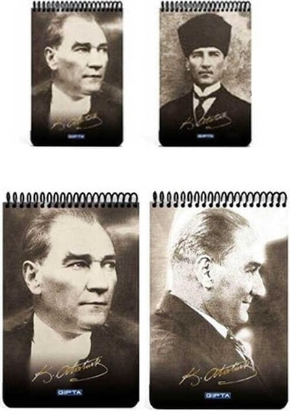 Atatürk Spiralli Karton Kapak Bloknot A4 100 Yaprak Çizgili modelleri