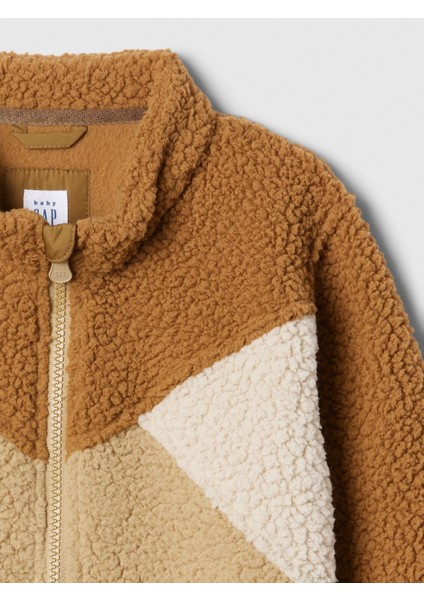 Erkek Bebek Kahverengi Sherpa Colorblock Ceket fiyatları