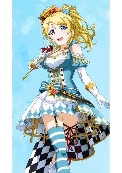 Anime Love Live - Eli Ayese Desenli Çift Sarılma Yastığı ( Hugging Pillow) Kılıfı