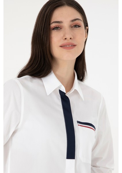 Kadın Beyaz Gömlek Desenli 50291077-VR013 fiyatları