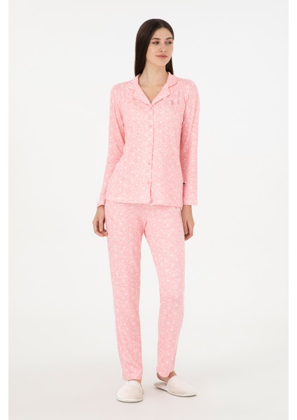 Kadın Pembe Pijama Takım 50303370-VR041