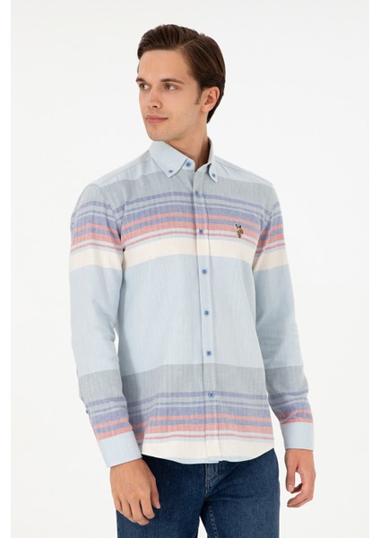 Erkek Koyu Mavi Gömlek Desenli 50291255-VR032