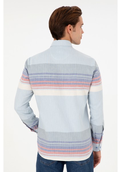 Erkek Koyu Mavi Gömlek Desenli 50291255-VR032 indirimleri