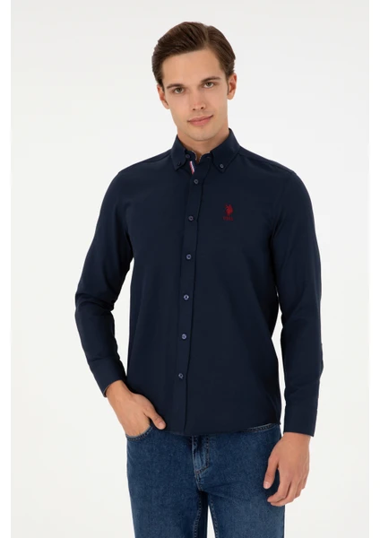 U.S. Polo Assn. Erkek Lacivert Gömlek Desenli 50296687-VR033