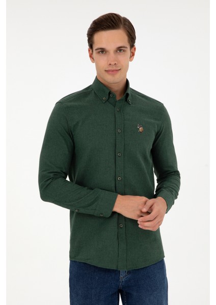Erkek Koyu Yeşil Gömlek Basic 50293980-VR079 modelleri