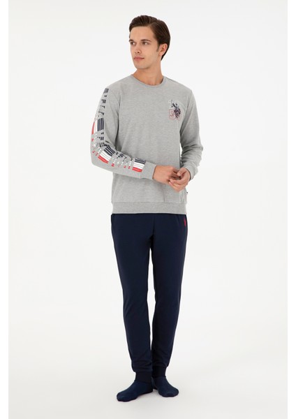 Erkek Gri Melanj Pijama Takım 50301716-VR086 fırsatları