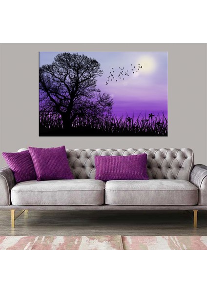 Exclusive Serie" Ağaç ve Kuşlar Kanvas Tablo
