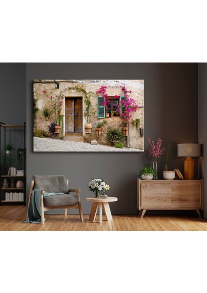 Exclusive Serie" Çiçekler Içinde Kapı Kanvas Tablo