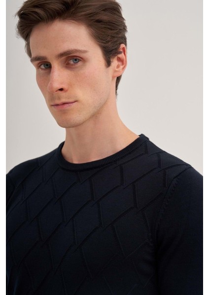 3084 Erkek Bisiklet Yaka Kazak