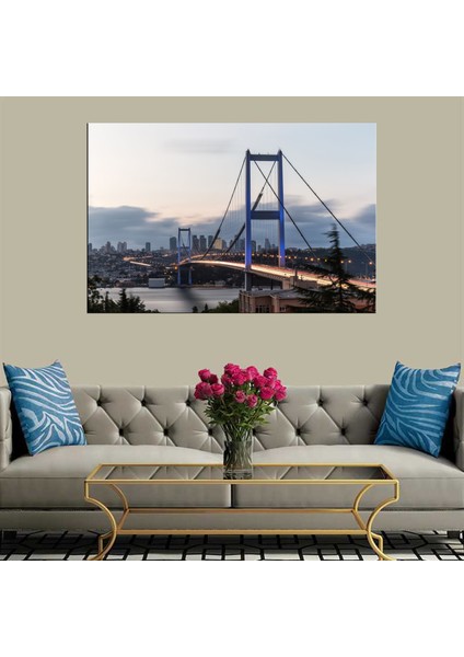 Exclusive Serie" Boğaz Köprüsü Işıklar Kanvas Tablo