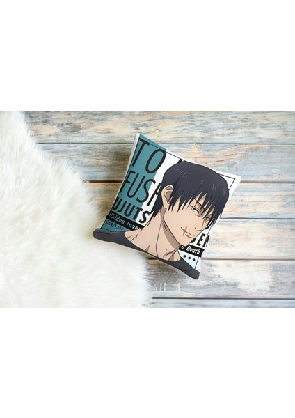 Toji Fushiguro Desenli Kare Yastık Kılıfı