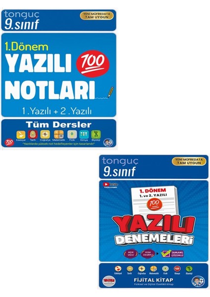 9. Sınıf Yazılı Notları 1. Dönem Yazılı Notları - Yazılı Denemeleri 2'li Set