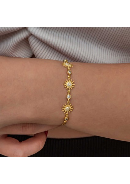 Gümüş Gold Güneş Kadın Bileklik 330027